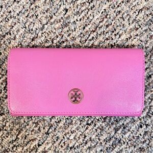 Tory Burch Hot Pink Leather Wallet